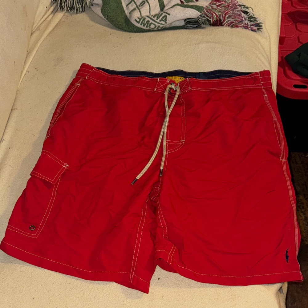 Polo by Ralph Lauren Men's Bold Red Board Shorts L